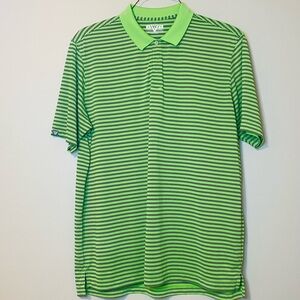 Vibrant Green and navy Striped Polo Shirt for Men